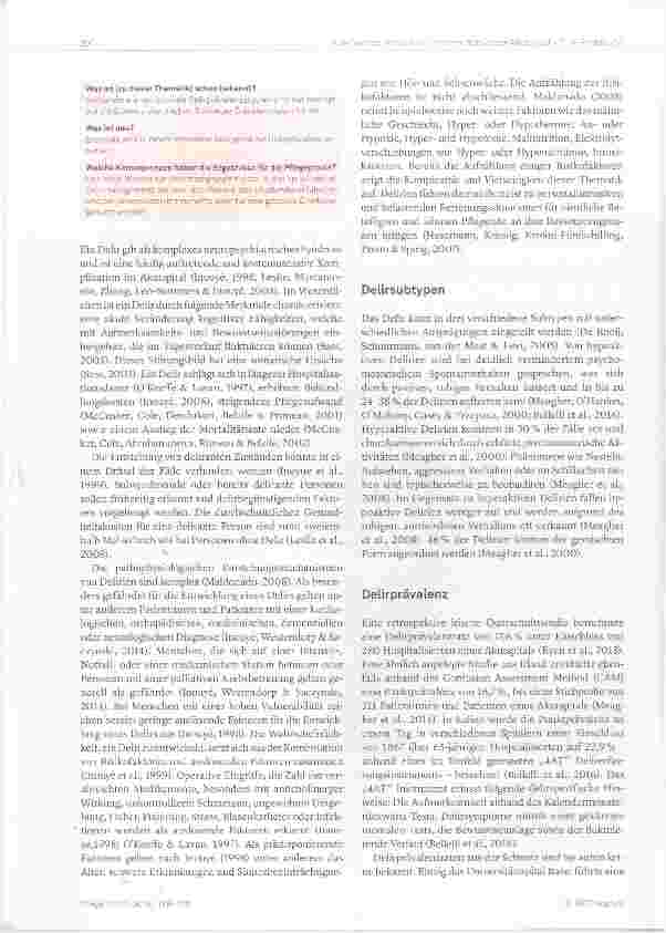 Vorschauseite 2: Prävalenz, Einflussfaktoren, Screening und Diagnose eines Delirs bei stationär hospitalisierten Patientinnen und Patienten in einem Schweizer Akutspital