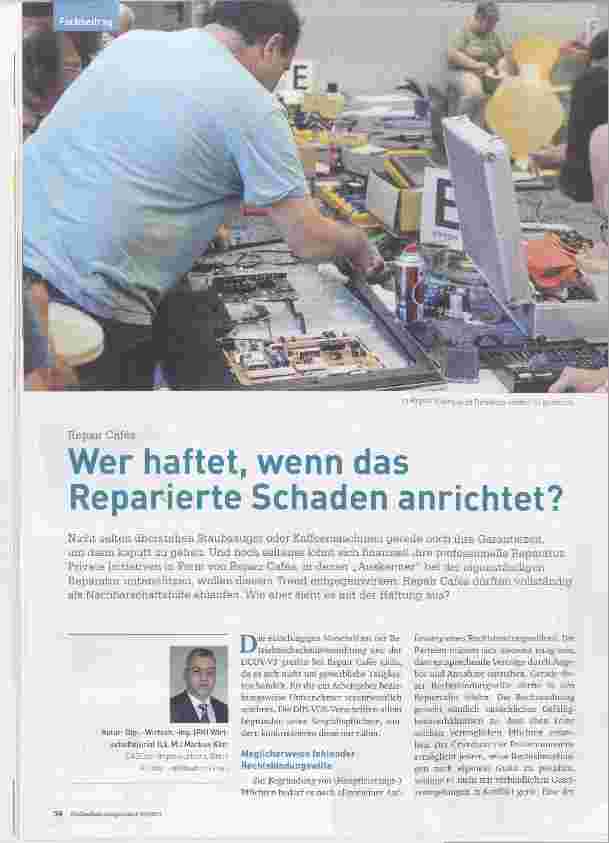 Vorschauseite 1: Wer haftet, wenn das Repanerte Schaden anrichtet?