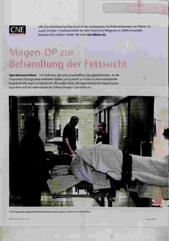 Vorschauseite 1: Magen-OP zur Behandlung der Fettsucht