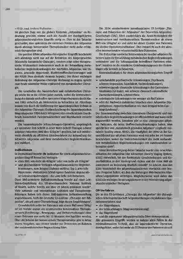 Vorschauseite 2: Magen-OP zur Behandlung der Fettsucht