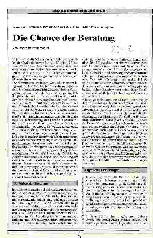 Vorschauseite 1: Die Chance der Beratung