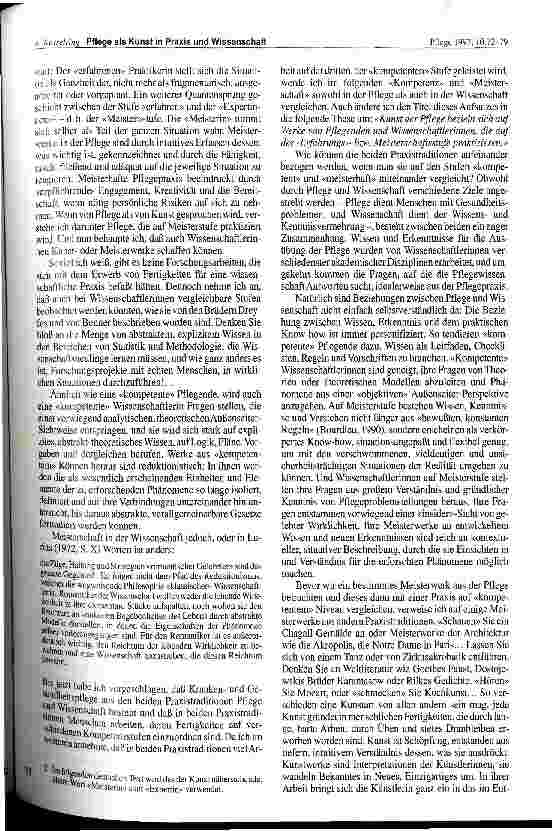 Vorschauseite 2: Pflege als Kunst in Praxis und Wissenschaft