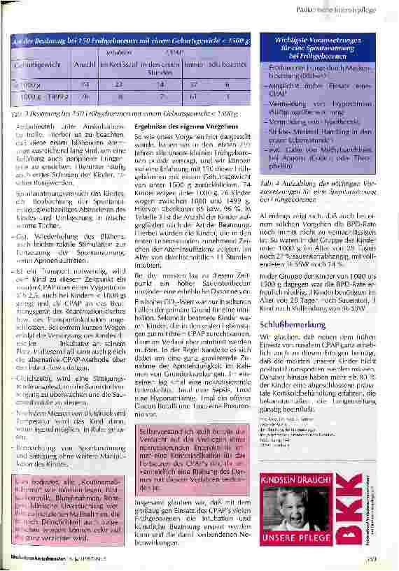 Vorschauseite 2: Nasaler CPAP als Atemhilfe beim kleinen Frühgeborenen - aus ärztlicher Sicht