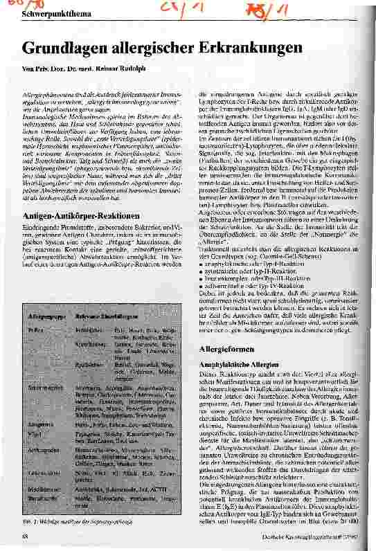 Vorschauseite 1: Grundlagen allergischer Erkrankungen