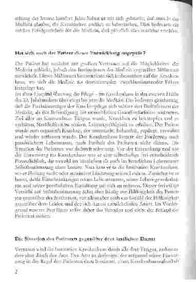 Vorschauseite 2: Die Freiheit des Patienten im Krankenhaus - aus der Sicht des Pflegedienstes - 3. Abschnitt