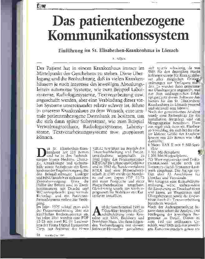 Vorschauseite 1: Das patientenbezogene Kommunikationssystem