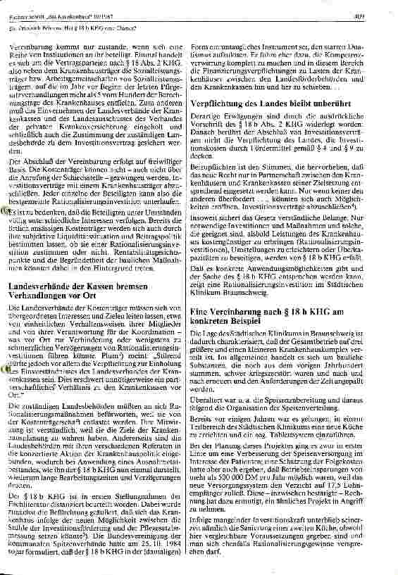 Vorschauseite 2: Hat Paragraph 18b KHG eine Chance?