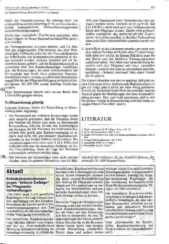 Vorschauseite 4: Hat Paragraph 18b KHG eine Chance?