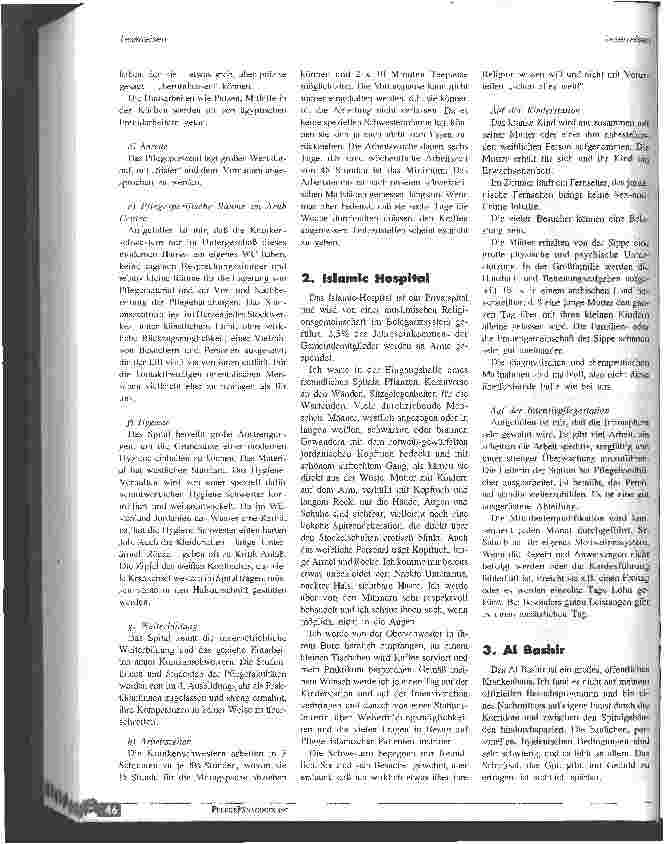 Vorschauseite 2: Krankenpflege in Jordanien - ergänzende Infos zu unserer Reise vom 25. 4. - 4. 5. 1998