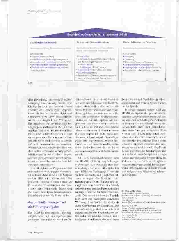 Vorschauseite 3: Betriebliches Gesundheitsmanagement Gesunde Unternehmenskultur
