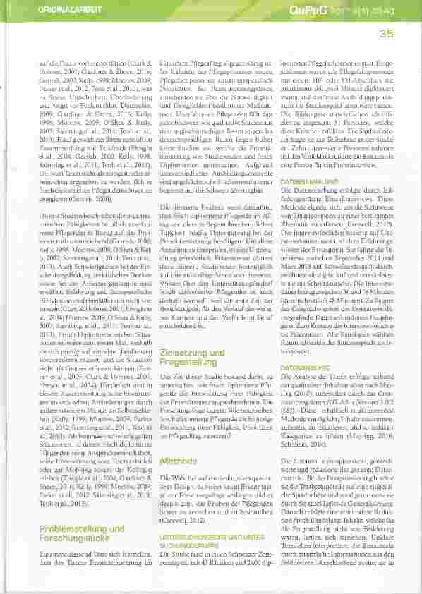 Vorschauseite 3: „Was mache ich als Erstes?“ Prioritätensetzung im Pflegealltag aus derSicht kürzlich diplomierter Pflegender eine qualitative Studie