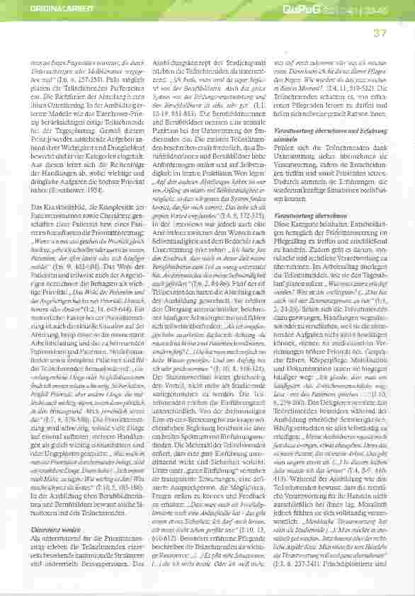 Vorschauseite 5: „Was mache ich als Erstes?“ Prioritätensetzung im Pflegealltag aus derSicht kürzlich diplomierter Pflegender eine qualitative Studie