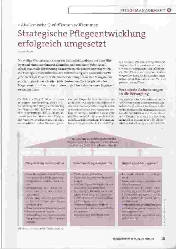 Vorschauseite 1: Strategische Pflegeentwicklung erfolgreich umgesetzt