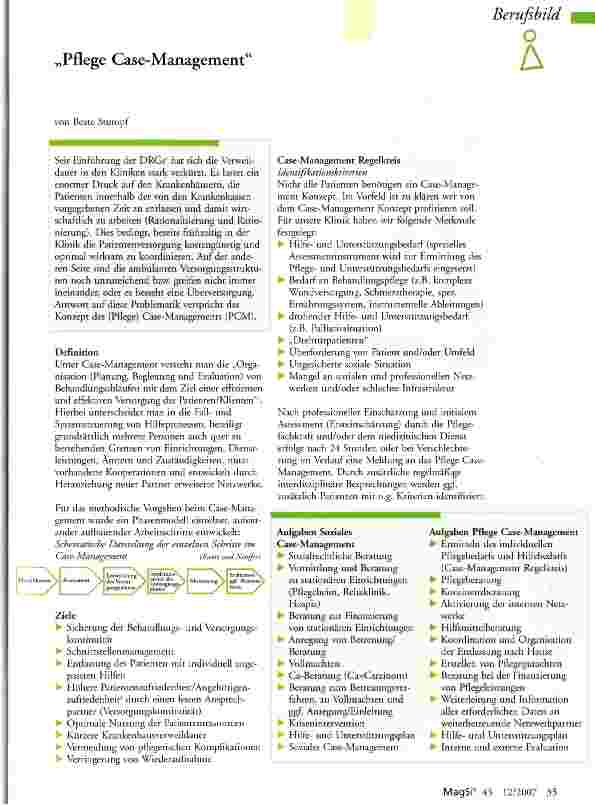 Vorschauseite 1: Pflege Case-Management