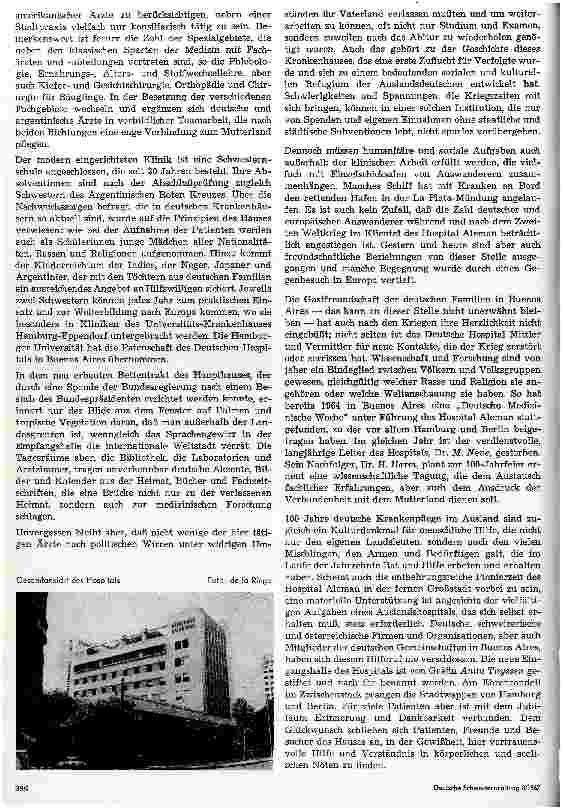 Vorschauseite 2: 100 Jahre Deutsches Hospital in Buenos Aires