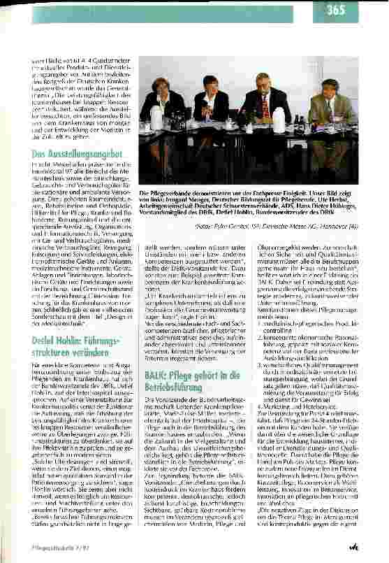 Vorschauseite 4: Die bewährten Prinzipien des Gesundheitswesens erhalten Bundesgesundheitsminister Seehofer fordert auf der Interhospital 97