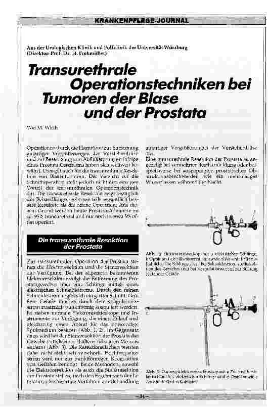 Vorschauseite 1: Transurethrale Operationstechniken bei Tumoren der Blase und der Prostata