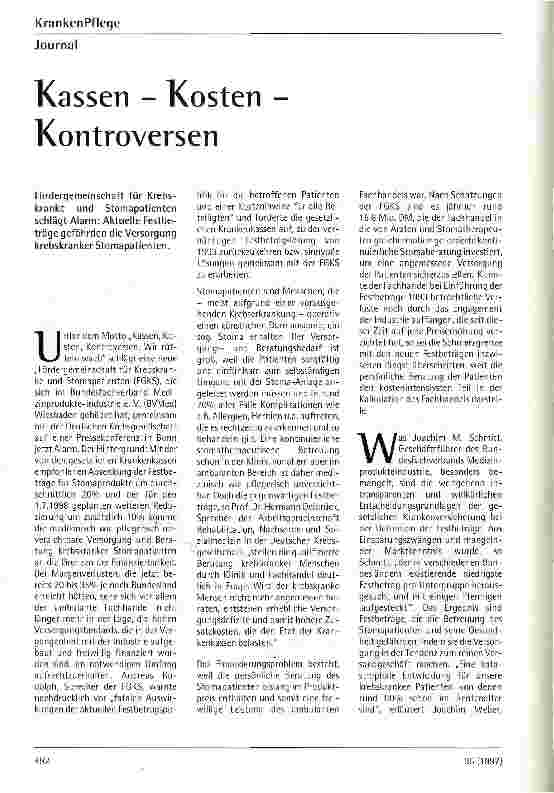 Vorschauseite 1: Kassen - Kosten - Kontroversen
