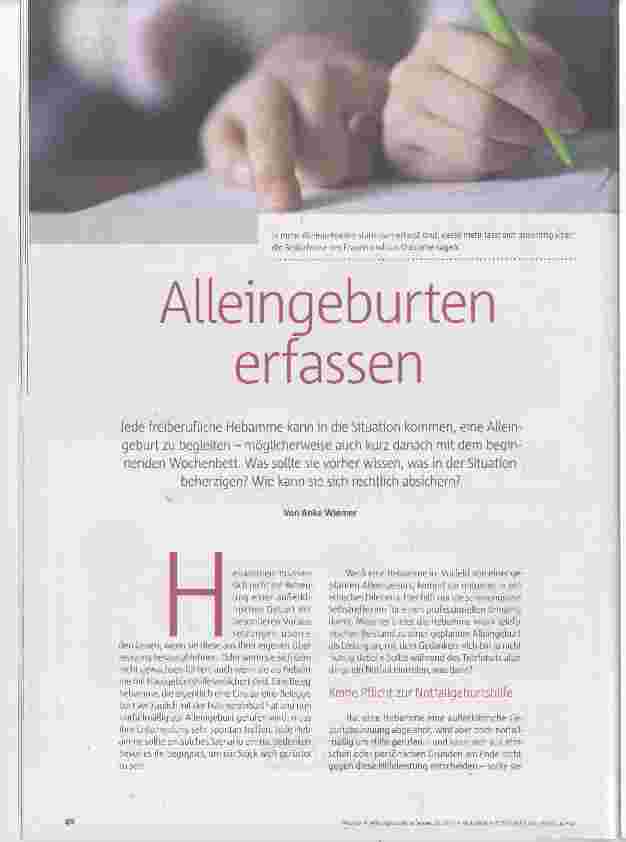 Vorschauseite 1: Alleingeburten erfassen