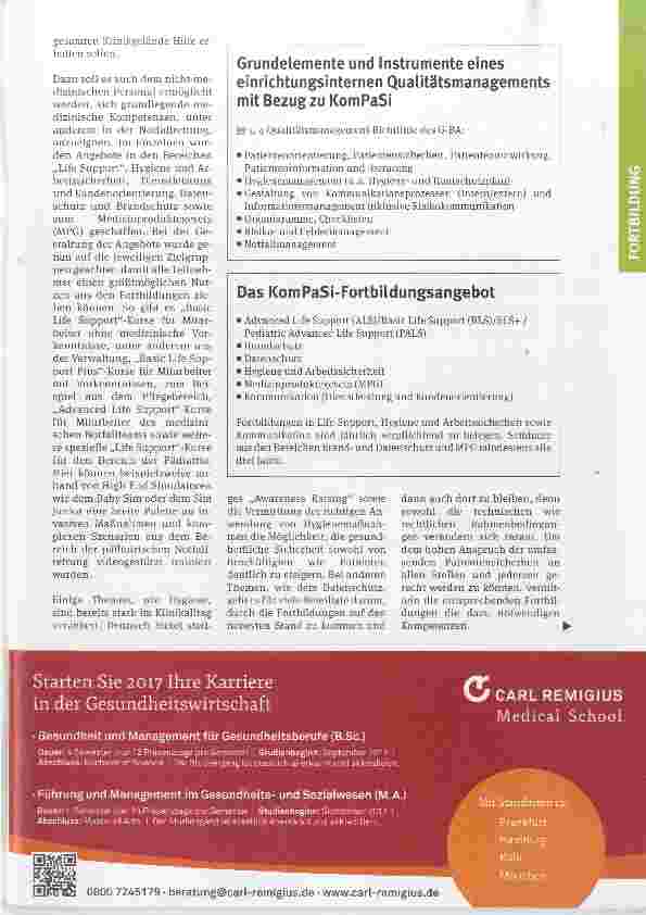 Vorschauseite 3: Nachhaltige Fortbildung fördert Patientensicherheit
