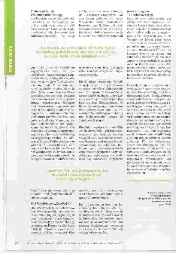 Vorschauseite 4: Nachhaltige Fortbildung fördert Patientensicherheit