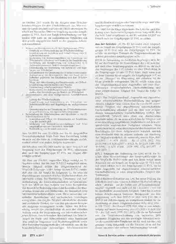 Vorschauseite 2: Eingruppierung (BAT-O/TV-L) einer IT-Slcherheltsbeauftragten notwendige Voraussetzung einer abgeschlossenen wissenschaftlichen Hochschulbildung