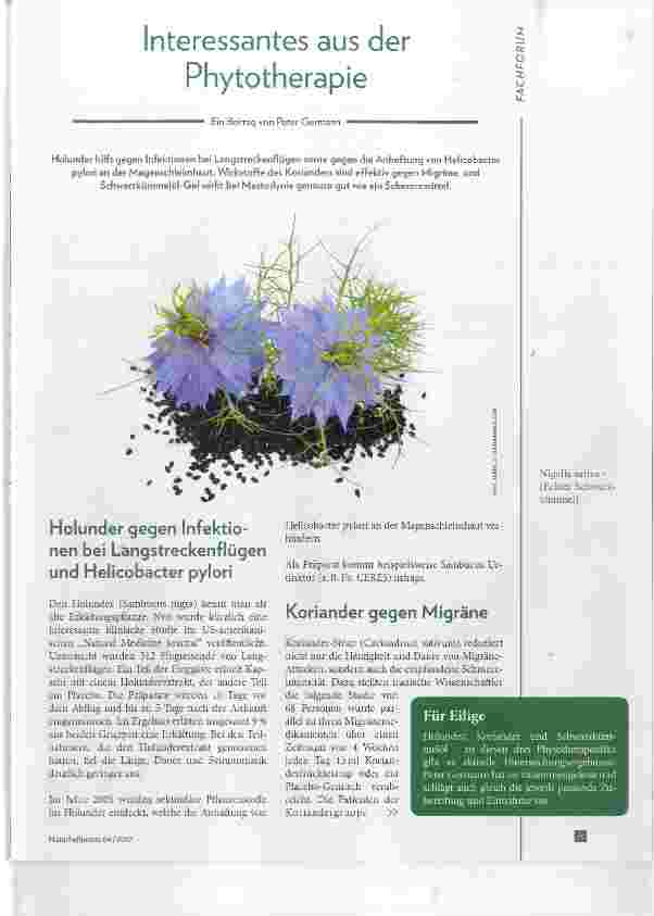 Vorschauseite 1: Interessantes aus der Phytotherapie