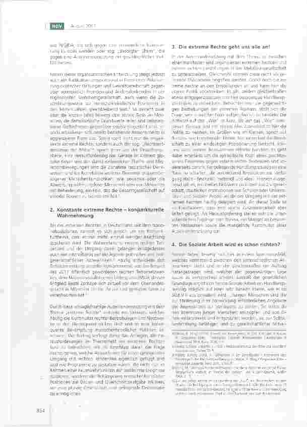 Vorschauseite 2: Die extreme Rechte als Querschnittsaufgabe für Politik, Soziale Arbeit und Zivilgesellschaft