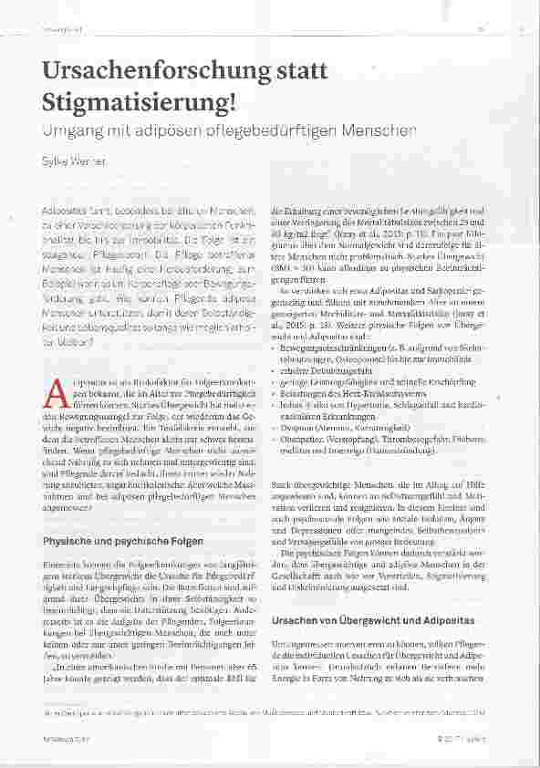 Vorschauseite 1: Ursachenforschung statt Stigmatisierung!