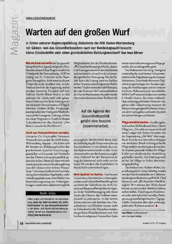 Vorschauseite 1: Warten auf den großen Wurf