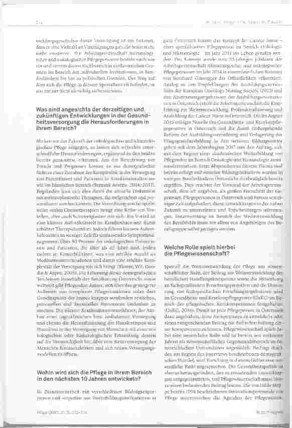 Vorschauseite 2: Ein solides Fundament für die onkologische Pflege in Österreich zur umfassenden und wirkungsvollen Betreuung der erkrankten Menschen entwickeln