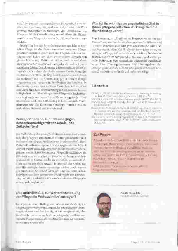 Vorschauseite 3: Ein solides Fundament für die onkologische Pflege in Österreich zur umfassenden und wirkungsvollen Betreuung der erkrankten Menschen entwickeln
