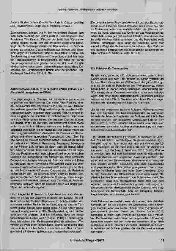Vorschauseite 2: „Placebo“ - Antidepressiva und ihre Alternativen
