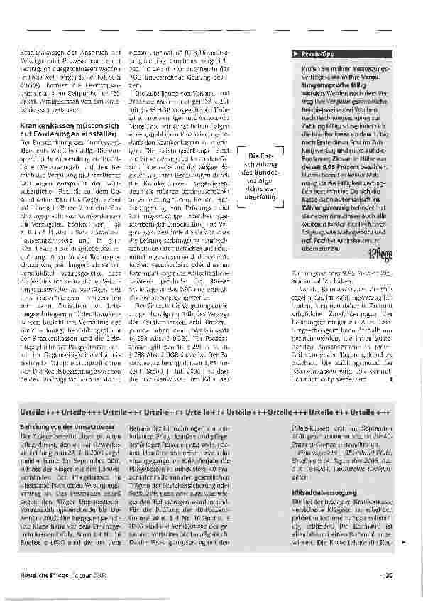 Vorschauseite 2: BSG korrigiert bisherige Rechtsprechung: Kassen müssen Verzugszinsen zahlen - Pflicht zur Zahlung