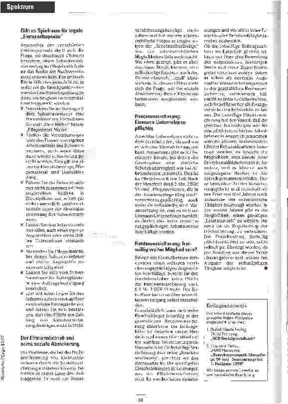 Vorschauseite 2: Einmannbetriebe im Pflegebereich - Mehr Schein als Sein?