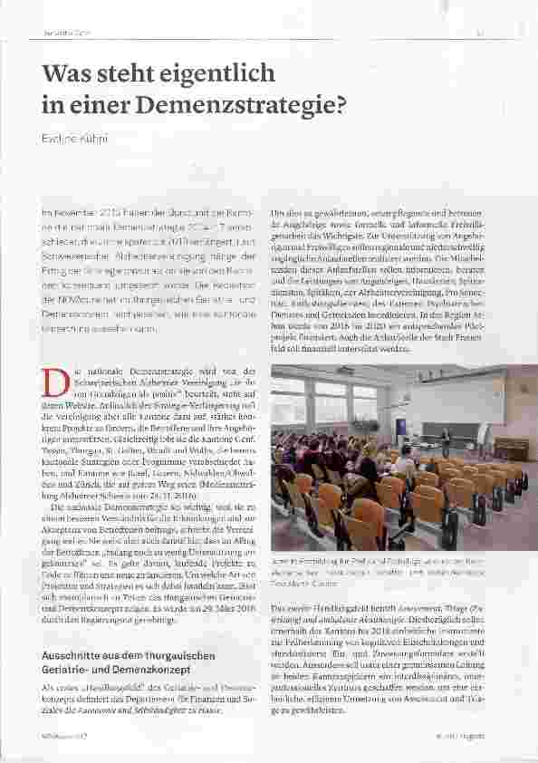 Vorschauseite 1: Was steht eigentlich in einer Demenzstrategie?