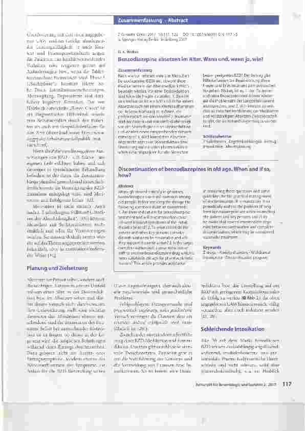 Vorschauseite 3: Benzodiazepine absetzen im Alter