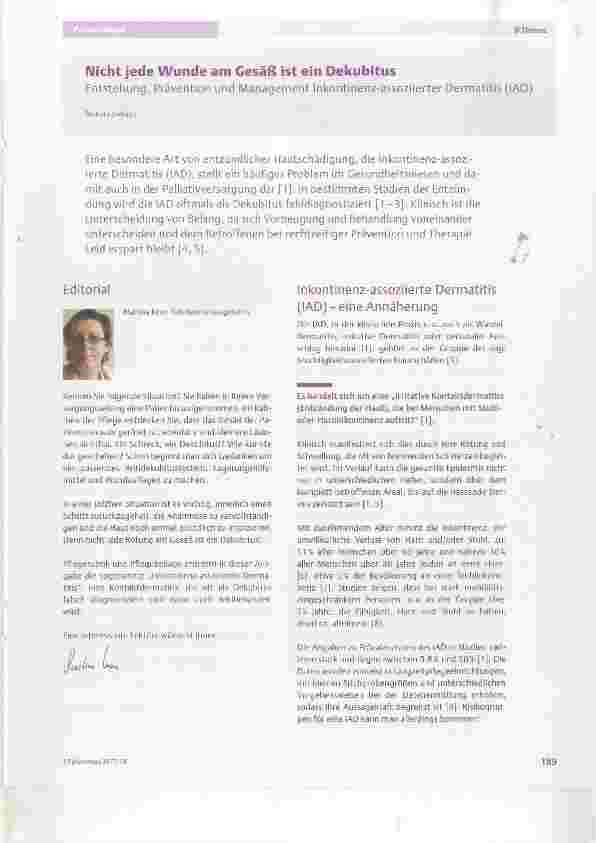 Vorschauseite 1: Nicht jede Wunde am Gesäß ist ein Dekubitus