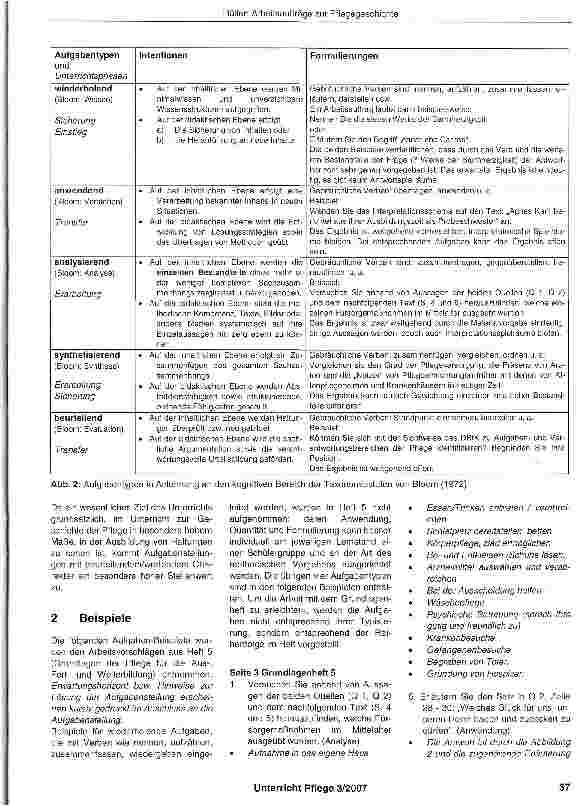 Vorschauseite 2: Arbeitsaufträge zur Pflegegeschichte