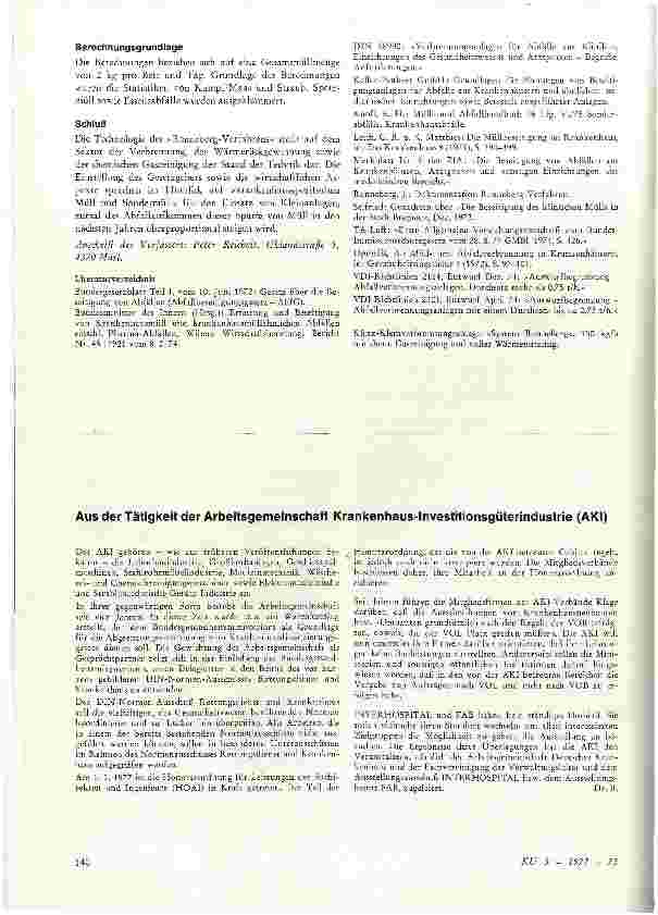 Vorschauseite 5: Krankenhausspezifische Abfälle und Sonderabfälle sowie deren Beseitigung