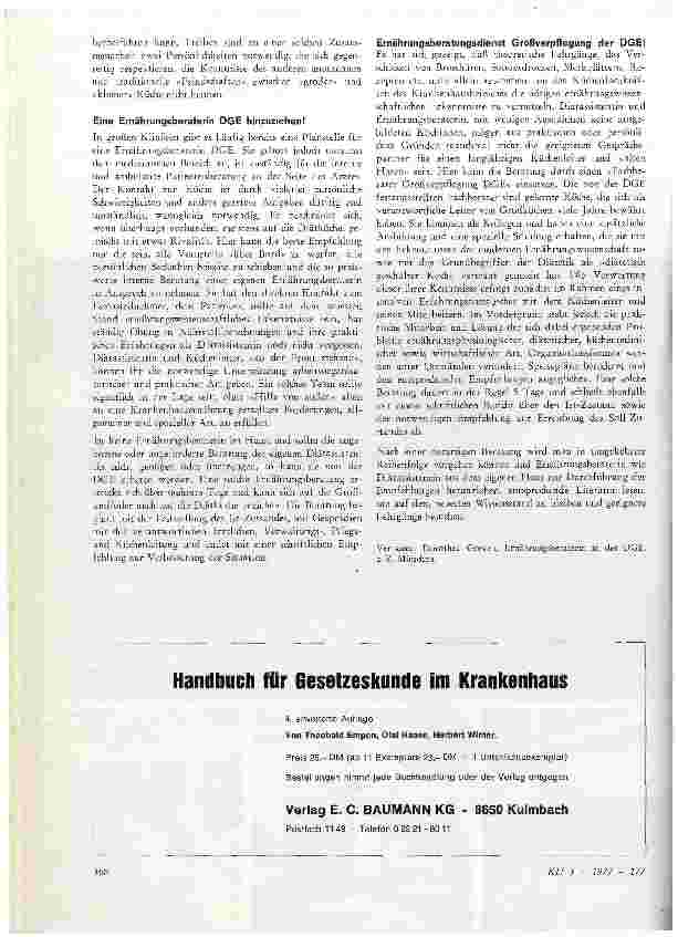 Vorschauseite 2: Zur Ernährungsberatung im Krankenhaus