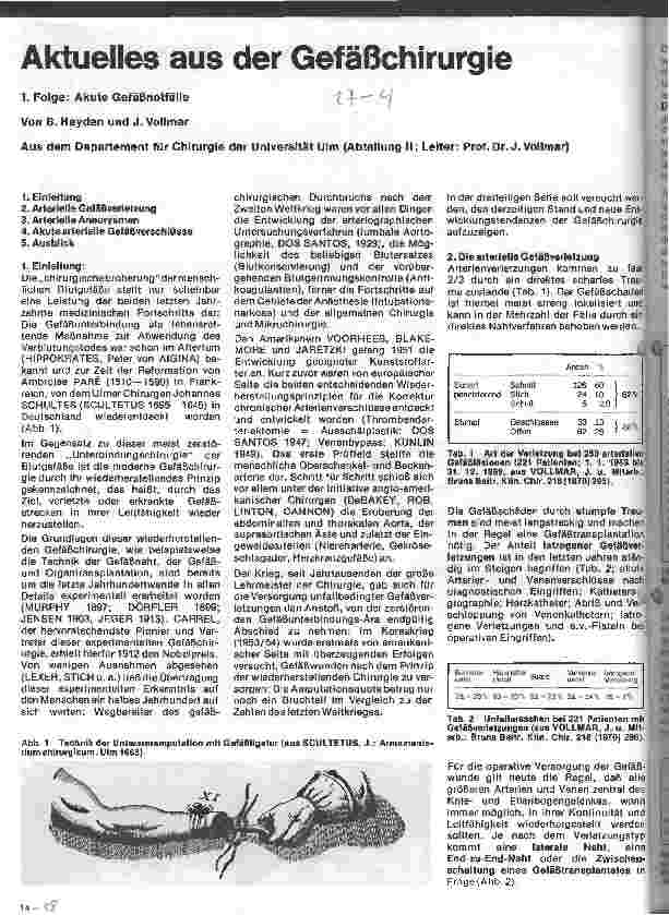 Vorschauseite 1: Aktuelles aus der Gefäßchirurgie 1. Folge: Akute Gefäßnotfälle
