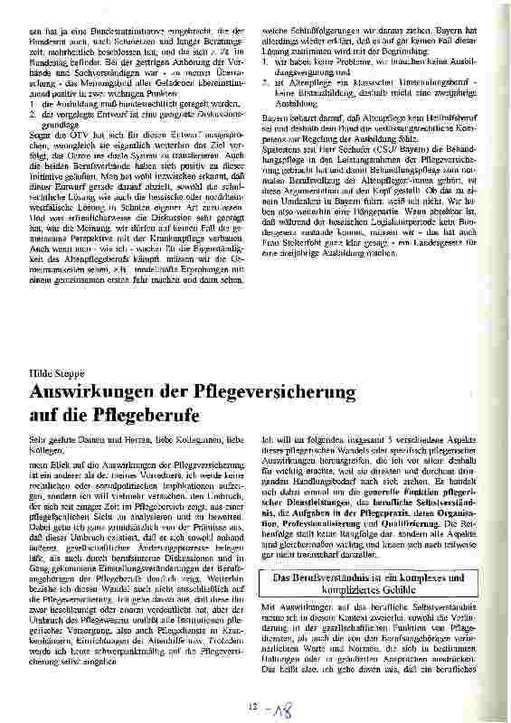 Vorschauseite 5: Politische Auswirkungen der Pflegeversicherung
