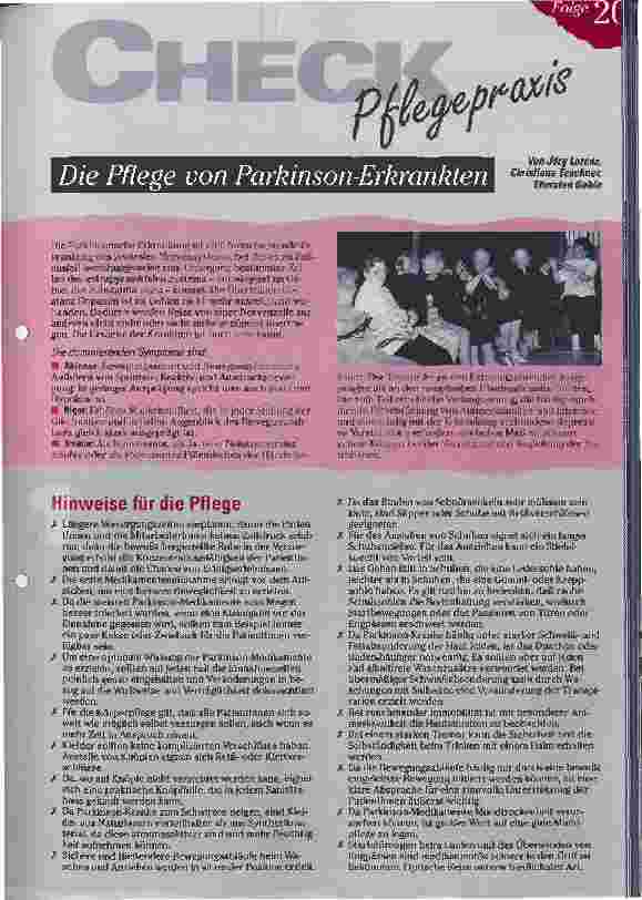 Vorschauseite 1: Die Pflege von Parkinson-Erkrankten Check Pflegepraxis