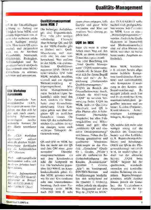 Vorschauseite 3: Der Medizinische Dienst der Krankenversicherung und sein internes Bemühen um Qualität