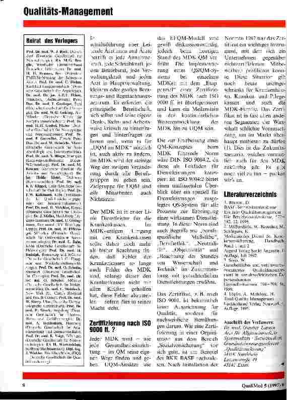 Vorschauseite 4: Der Medizinische Dienst der Krankenversicherung und sein internes Bemühen um Qualität