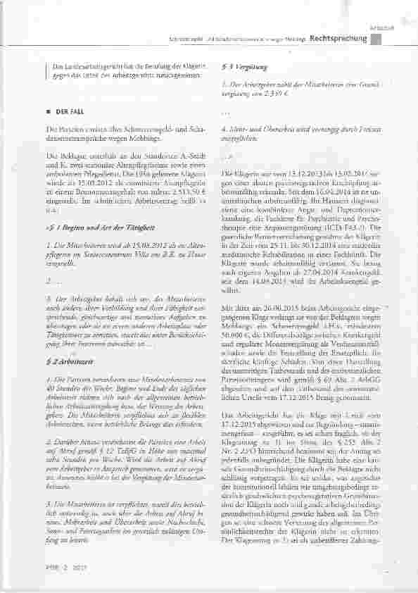 Vorschauseite 2: Schmerzensgeldund Schadensersatzansprüche wegen Mobbings