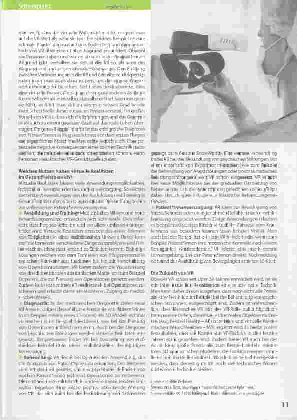 Vorschauseite 2: VirtuelleRealitäten: Die Zukunft in der Gesundheitsförderung?