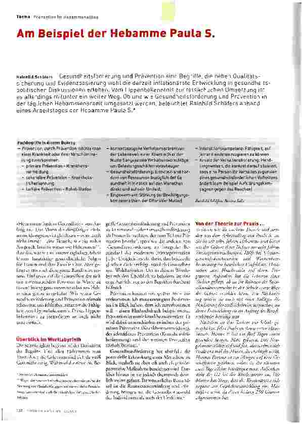 Vorschauseite 1: Am Beispiel der Hebamme Paula S.