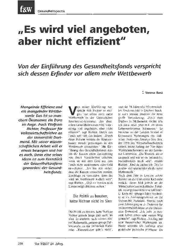 Vorschauseite 1: Es wird viel angeboten, aber nicht effizient